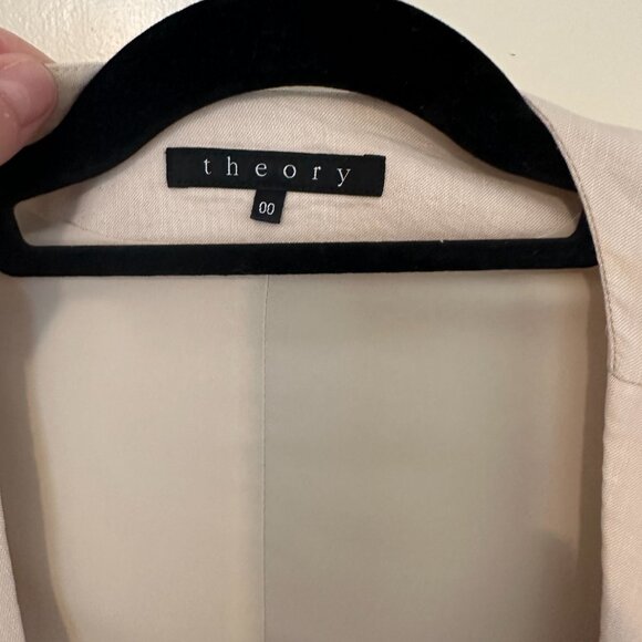 Theory Ecru linen blazer size 00 - Picture 4 of 6